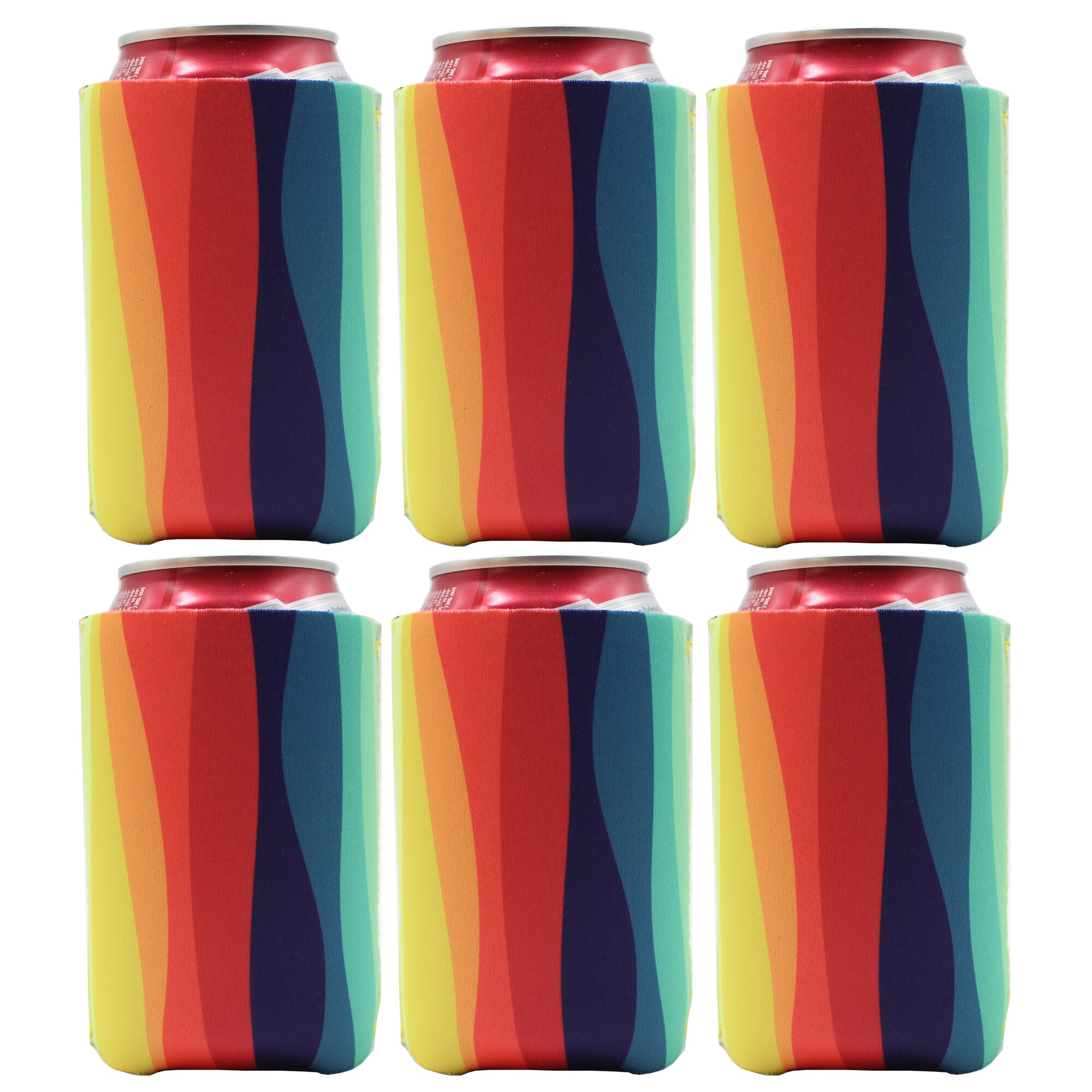 6 Stuk Neopreen Kan Koozies Gedrukt Kan Mouw/Koeler/Houder Voor Bier, Frisdrank, Drank: Beige