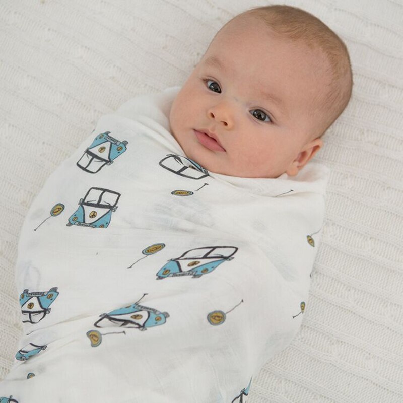 Bambus tæppe svøb bambus muslin rayon fra bambus fiber svøb wraps til unisex baby blød og åndbar 115 x 115 cm
