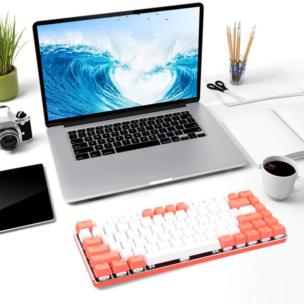 82 Keys Mechanical Keyboard ABS Keycap Two-color Injection White Light Backlight USB Wired Gaming Mechanical Keyboards For Gamer