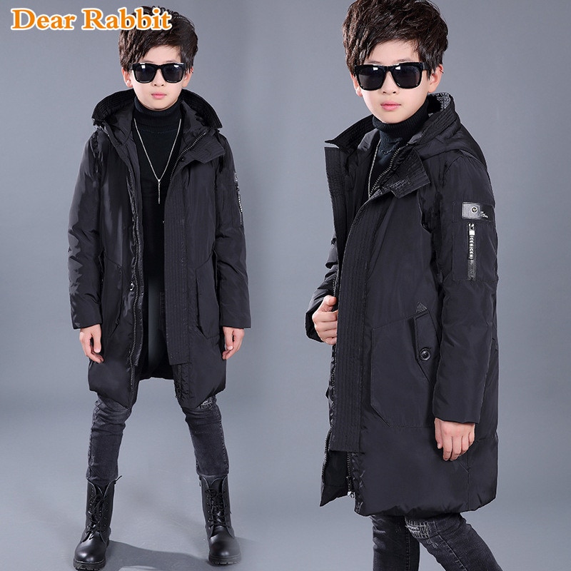 Kinderen Snowsuit Winter Warme Jassen Voor Jongens Kleding Tiener Kleding Kids Parka Lange Jas Maat 10 12 14 16 Jaar
