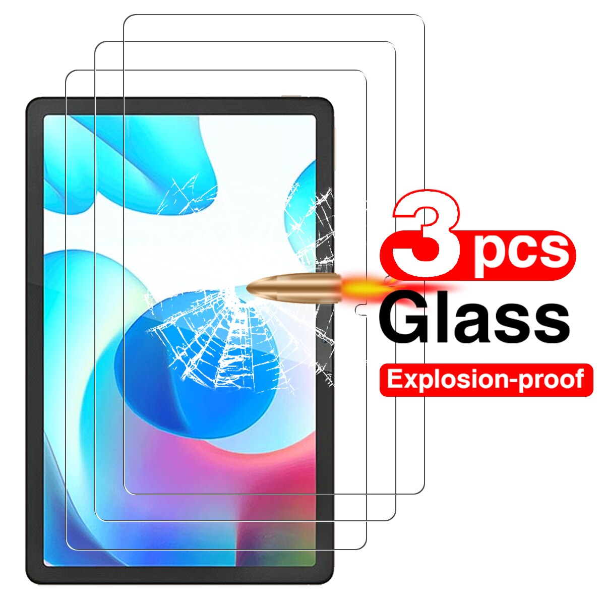 3 Pack For Realme Pad Tempered Glass Screen Protector RealmePad 10.4 inch Clear Film Guard Protection