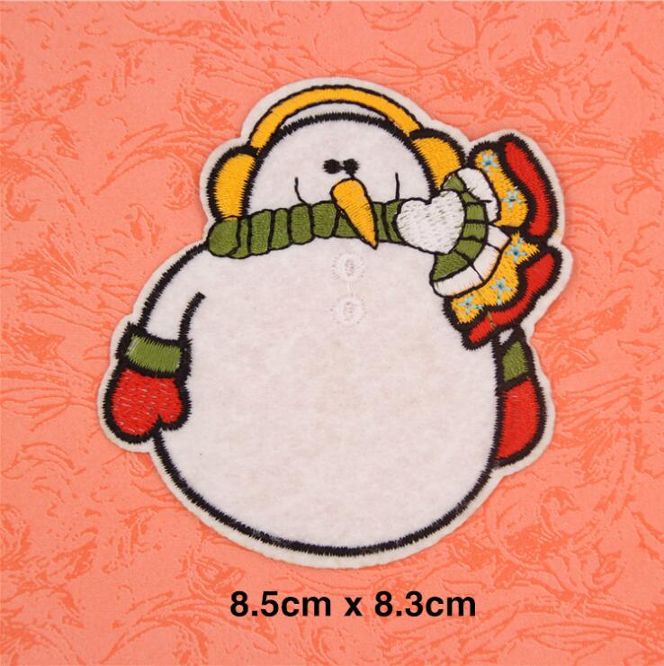 1Pcs Christmas Style Patch For Clothing Iron On Embroidered Sew Applique Cute Patch Fabric Badge Garment DIY Apparel Accessories: 8