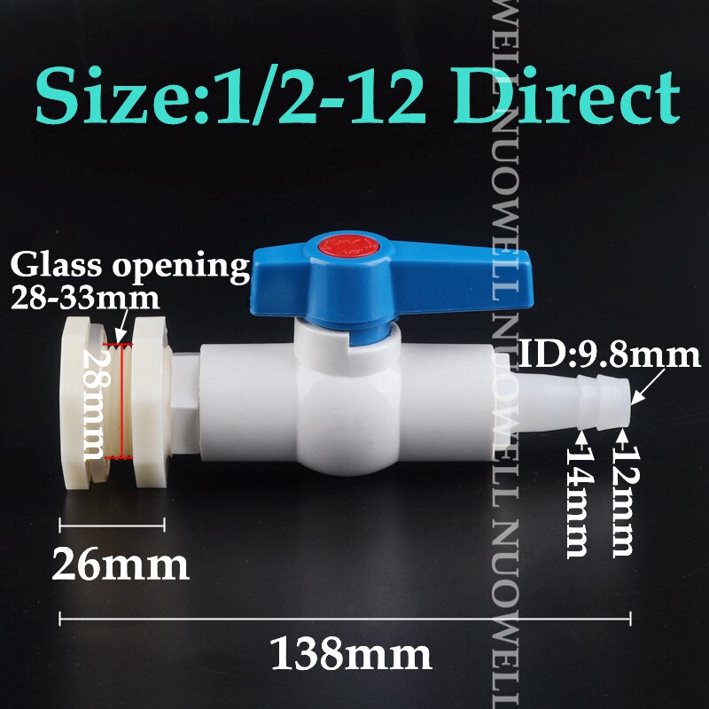 1Set 1/2 &quot;3/4 4-25Mm Aquarium Pagode Connector Combinatie Valve Aquarium Afvoer Joint Aquarium slang Drainage Accessoires: 1l2-12