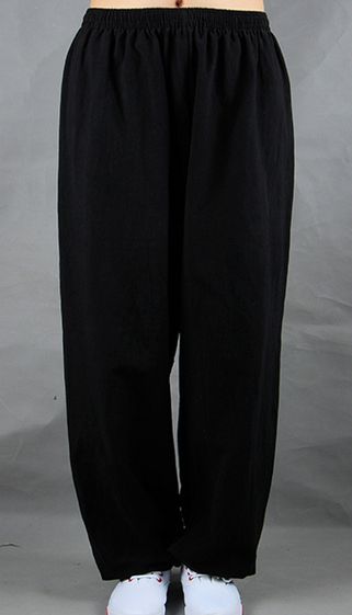 unisex Cotton&linen Practise Tai chi taiji pants taichi wushu bloomers kung fu martial arts trousers black/green: black / M