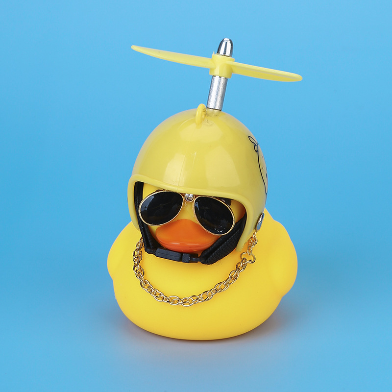 Cute little yellow duck vinyl material sound-making children's bath toy decoration accessory