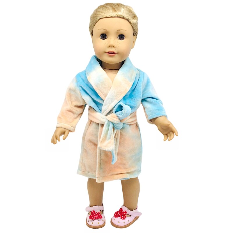 Ajustement 18 pouces 43cm né bébé américain poupée vêtements fille poupée couleur jaune pyjama jarretelle costume accessoires pour bébé: Q-101