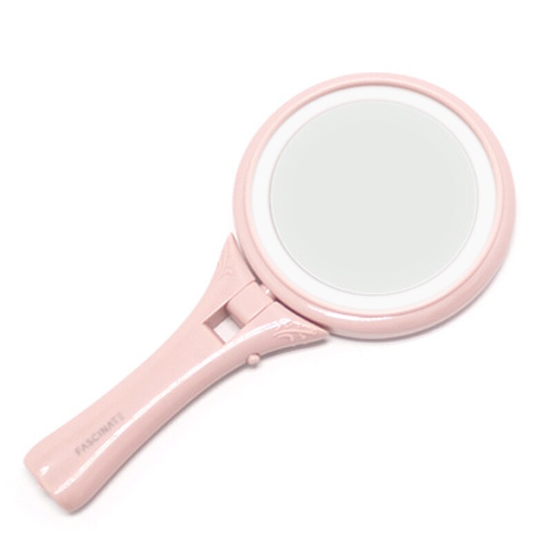 Led håndtag kosmetisk spejl skønhedsspejl 5 gange forstørrelsesglas dobbeltsidet spejl prinsesse lommespejl vintage spejl: Cmy-mirror-ll -002- s