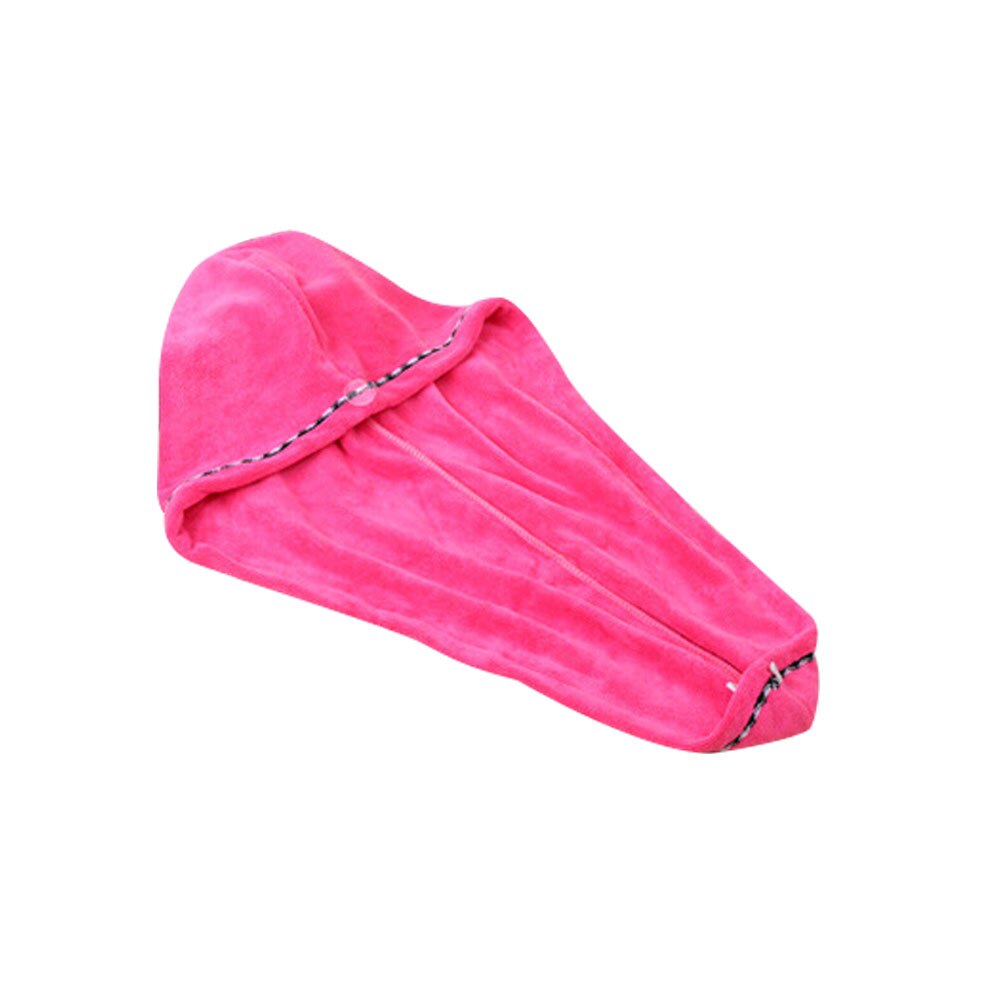 Women Super Absorbent Turban Quick Dry Wet Hair Hat Bathing Shower Towel Cap: Rose Red