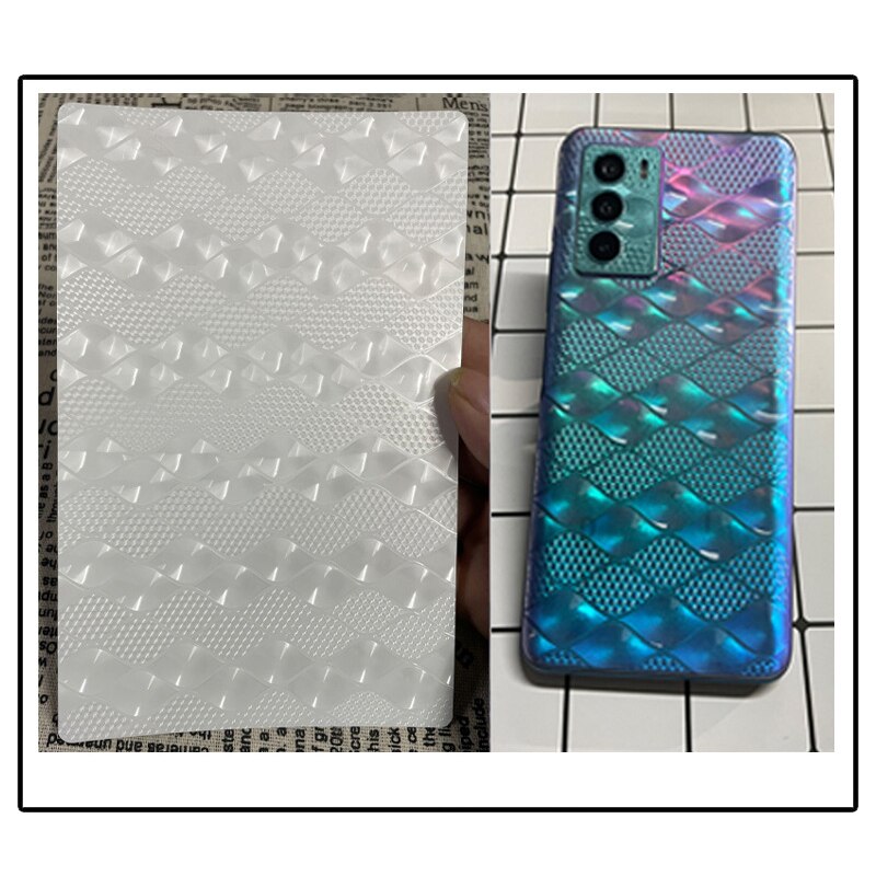 50Pcs 3D Transparant Reliëf Terug Film Sticker Voor Alle Snijmachine Universal Decoratieve Back Cover Protector Flim Skin: EMZY