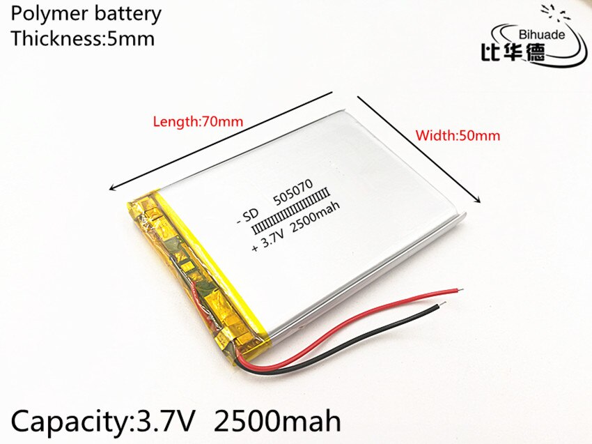 3.7 V 2500 mAh 505070 Lithium Polymeer Li-Po li ion Oplaadbare Batterij cellen Voor Mp3 MP4 MP5 speelgoed mobiele bluetooth