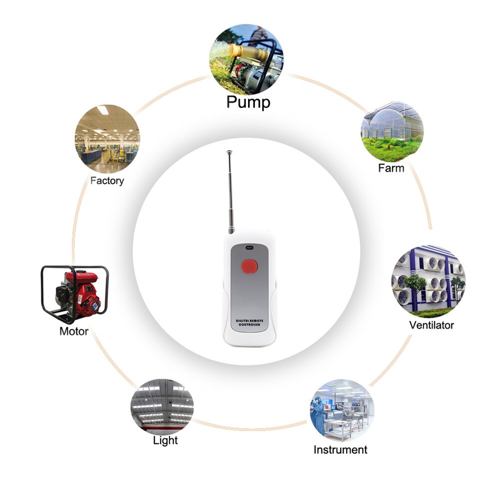 High Power 433MHz Radio Frequency Remote Control 85V~220V 1 Relay Receiver Wireless Remote Control Factory Farm Ventilation Pump