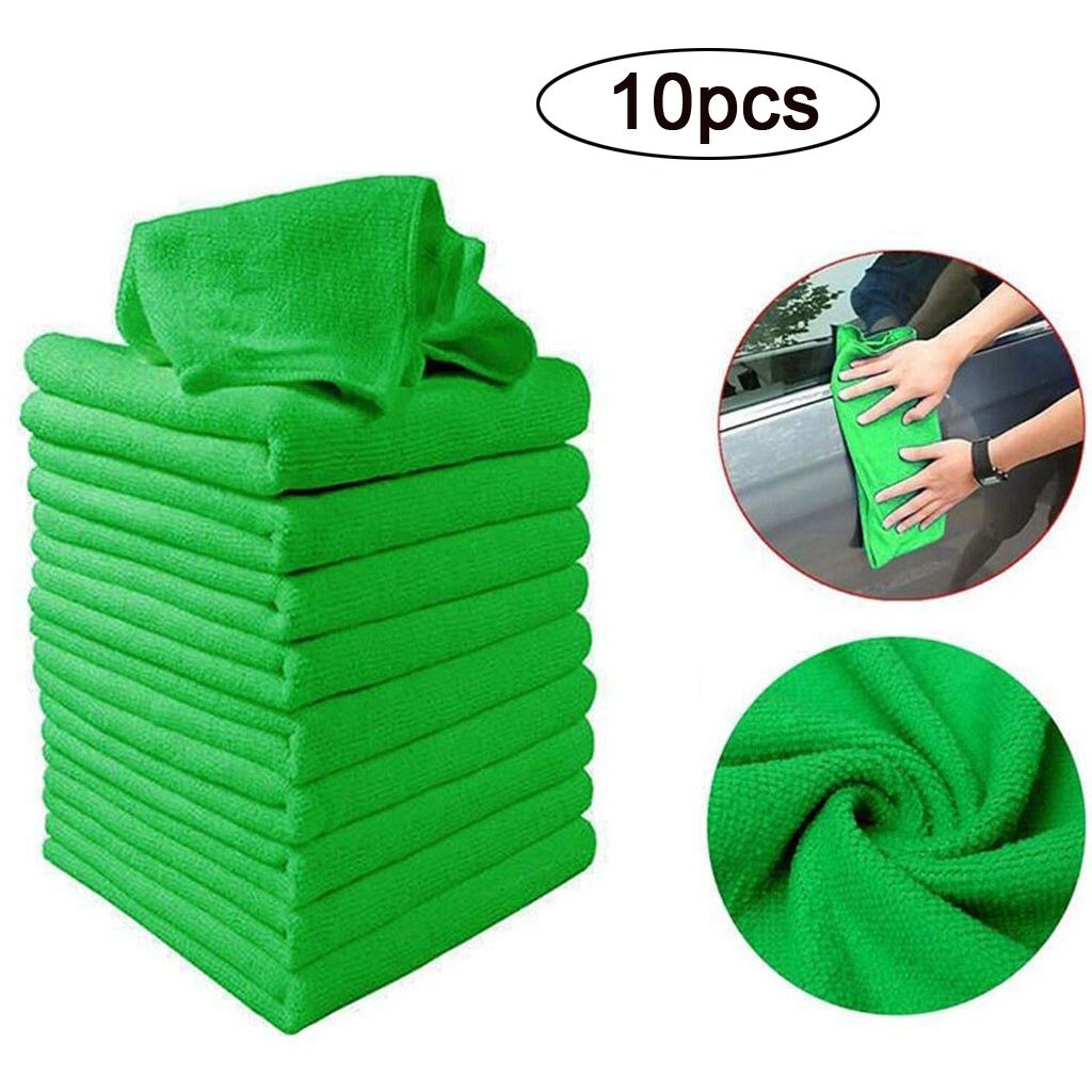 Trapo de limpieza suave de microfibra para coche, trapo de limpieza para coche, plumero, 25x25cm, 107, 10 Uds.: B