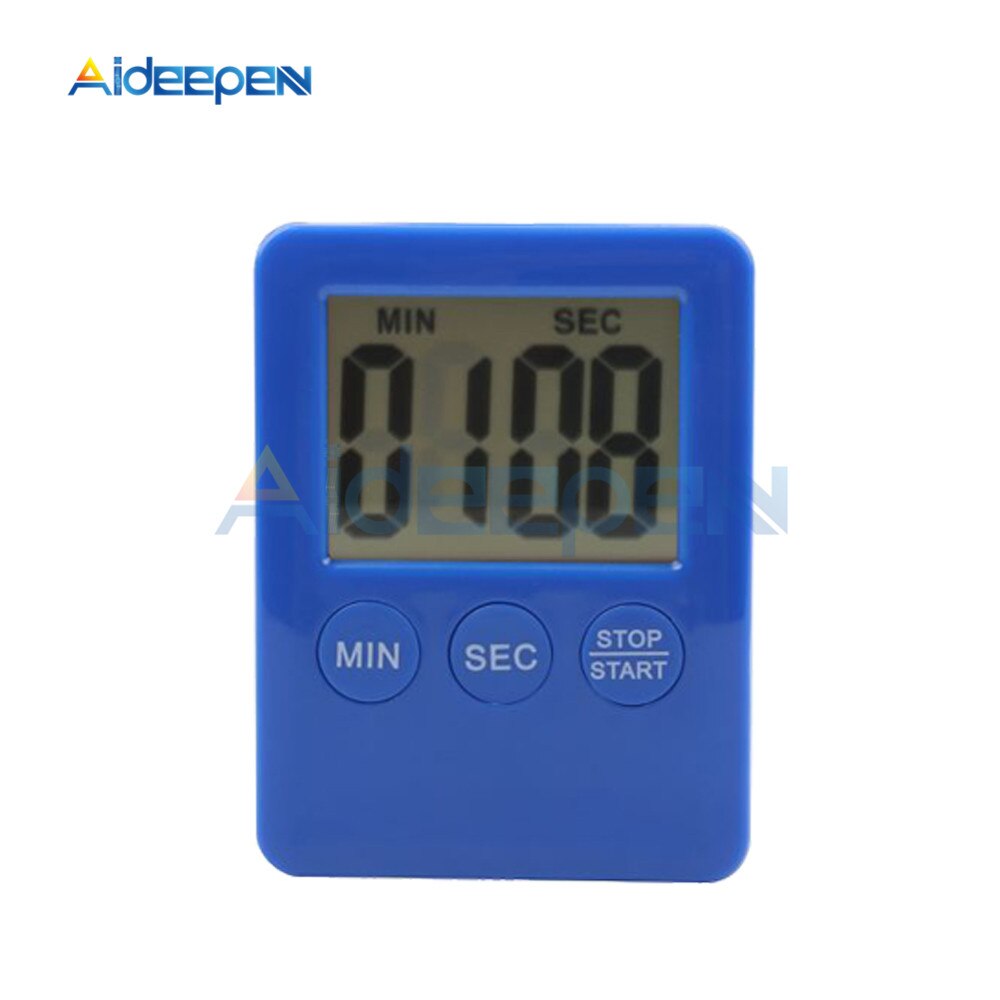 Super Dunne Grote LCD Digitale Scherm Kookwekker Vierkante Koken Tellen Countdown Alarm Magneet Klok Herinnering Timer: Blue