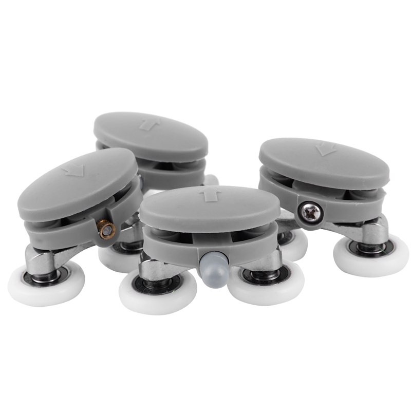 4x Twin Shower Glass Door Top / Bottom Rollers Runners Wheels Pulleys 23mm