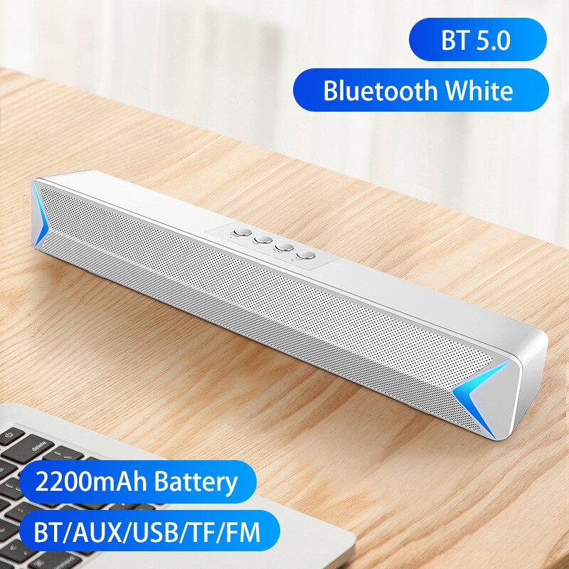 Yaba Tv Geluid Bar Aux Luidsprekers Voor De Computer Bluetooth Luidspreker Home Theater Fm Radio Surround Sound Bar Voor Tv barra Sonido: White