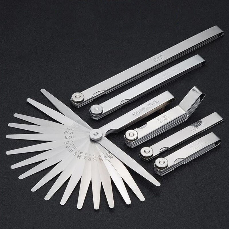 0.02-1mm Stainless Steel Feeler Gauge 32 Blade Thickness Gap Ruler Removable Feeler Gauge Fill Gauge Feeler For Measuring Tools