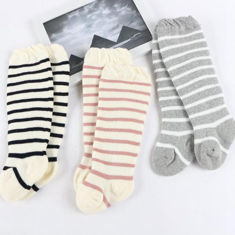 0-24 monate Neugeborenen Baby Knie Hohe Socken Kleinkind Kinder Nette Streifen Socken Baumwolle Warme Baby Junge Mädchen Lange rohr Socke