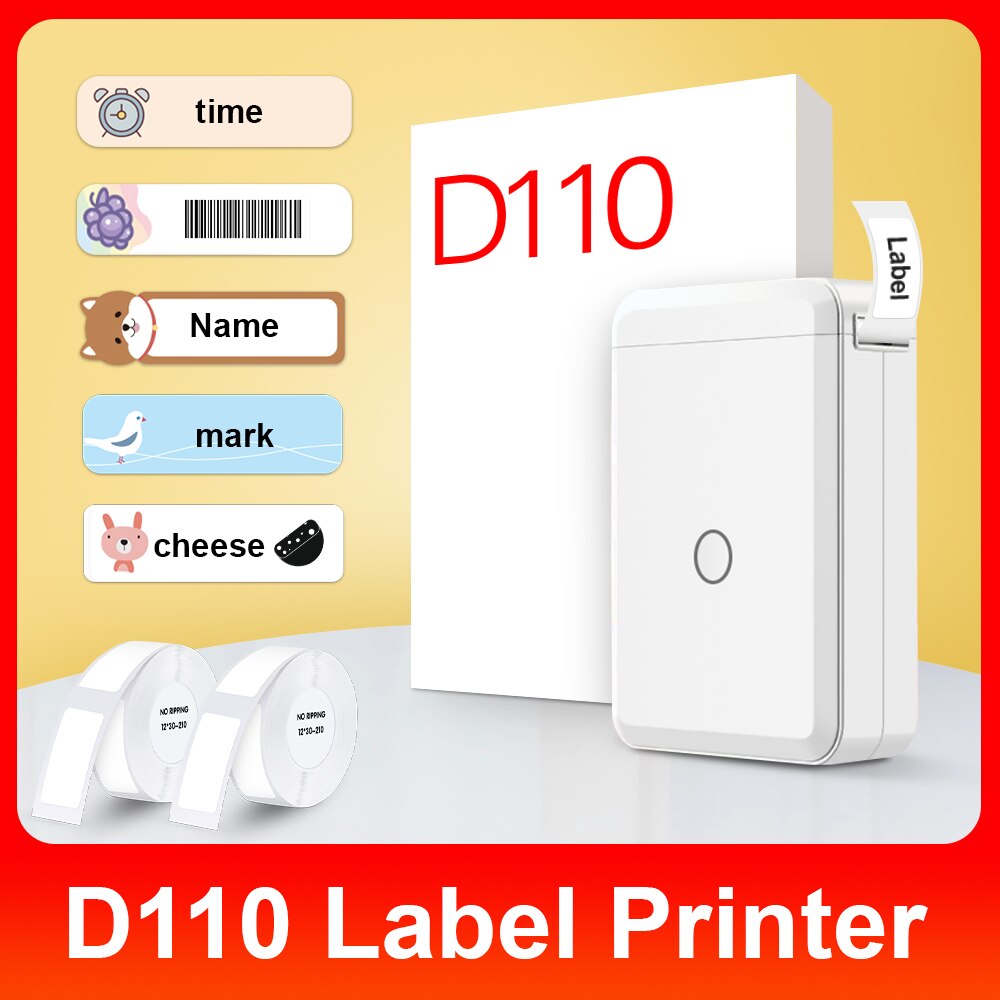 Niimbot D110 Label Printer Mini Draadloze Thermische Label Maker Diy Datum Sticker Naam Sticker Met Niimbot D11 Afdrukken Label Papier