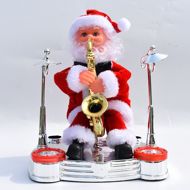 Musique poupée décorations de noël père noël jouer la guitare enfants jouets