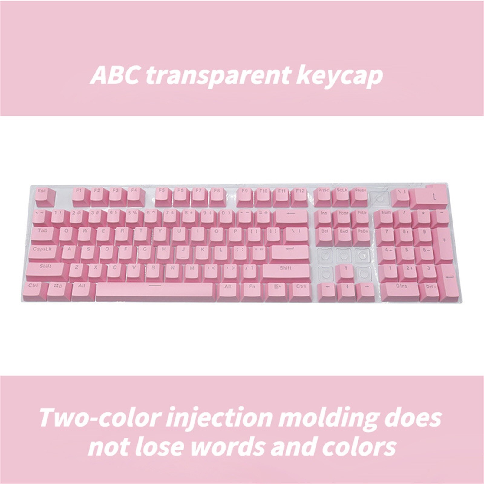 mechanical keyboard 104-key ABS keycap set backlit mechanical keyboard + send a set of keycaps: Pink 