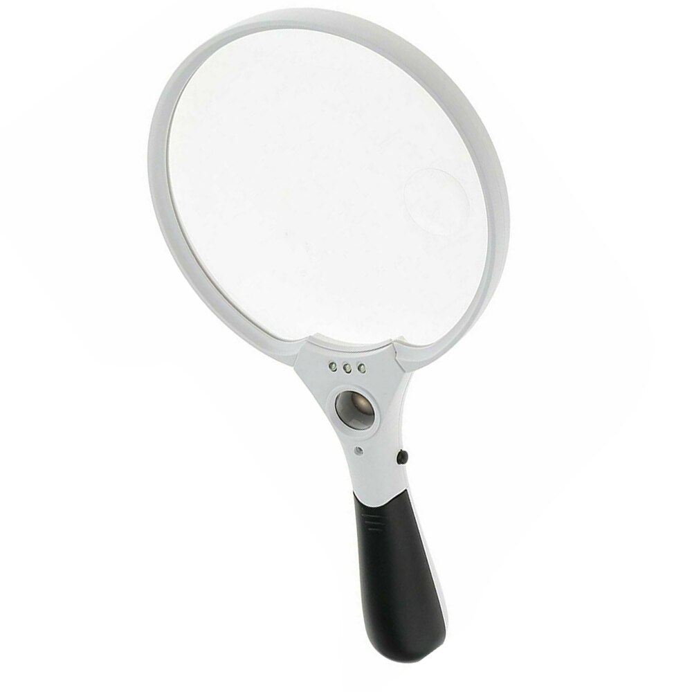 Handheld Magnifying Glass Decorative Glass Mirror for Home Desk Decoration Needs 3 AAA Batteries