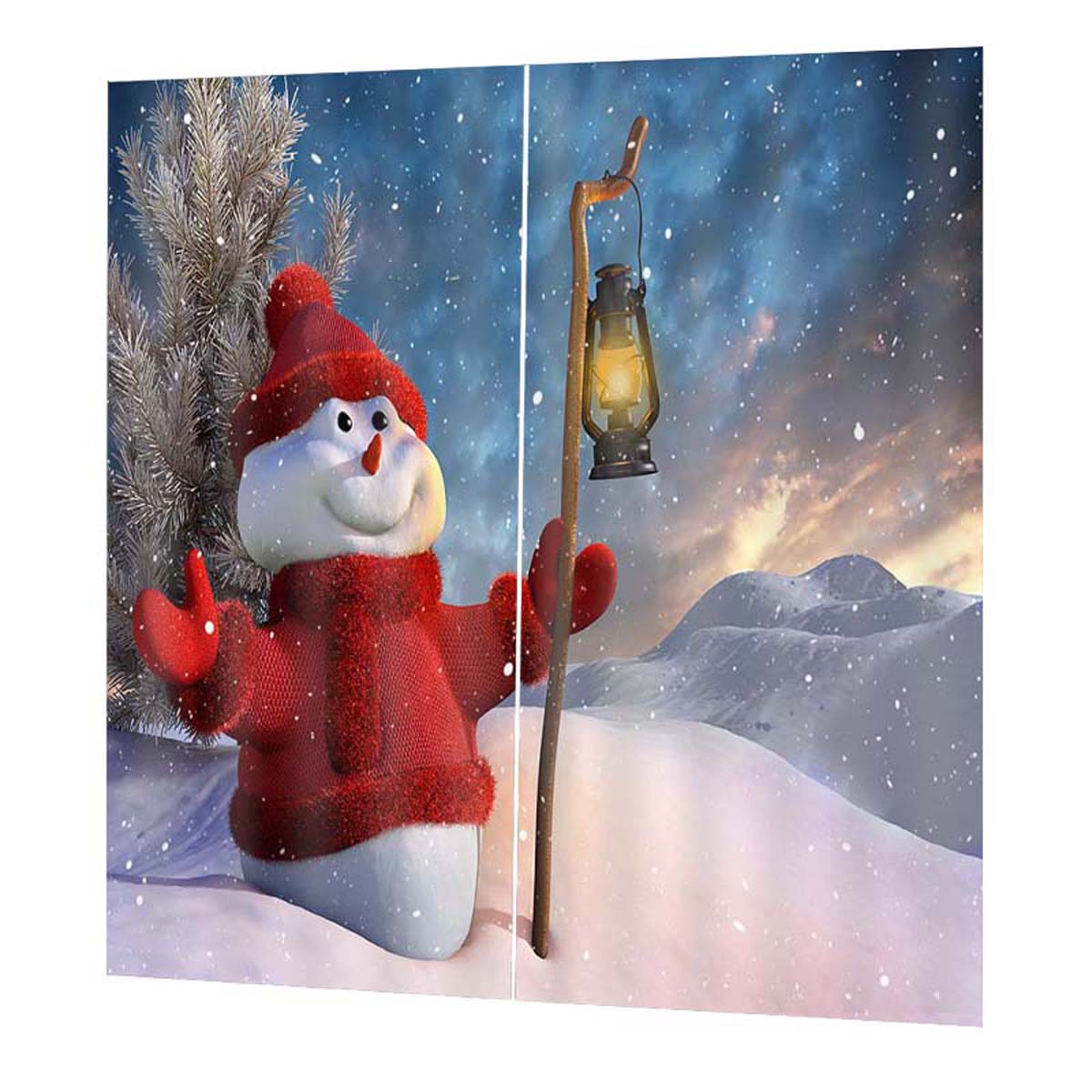 Cortina navideña de 85x200cm para ventana y sala de estar, cortinas de puerta de Papá Noel, cortina, decoración colgante para el hogar