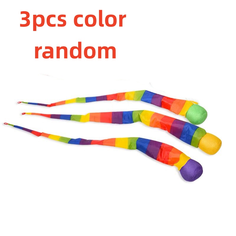 Palla meteora bambini che lanciano sacchi di sabbia nastro colorato palla morbida resistente al vento integrazione sensoriale attrezzatura per l'allenamento all'aperto: Nero