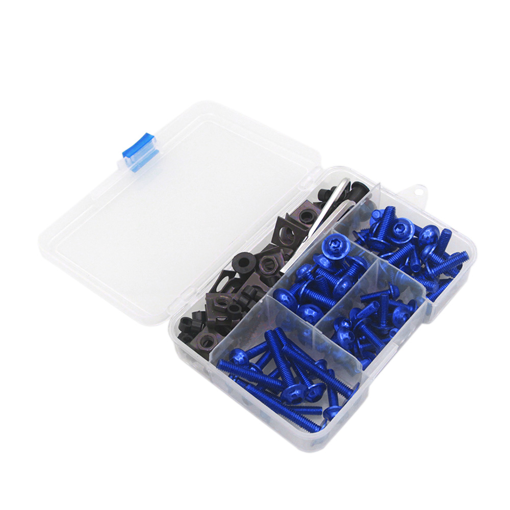 Kit de tornillos de carenado para motocicleta Aprilia Rs 125 Sr 50 Rsv4 Shiver DORSODURO 750 1200 Pegaso 650 RSV MILLE R, tuerca de tornillos para carrocería: Azul