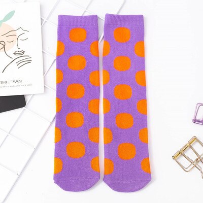 Otoño Invierno niños Unisex Polka Dot rodilla calcetines para niños chicas chico bebé de fluorescencia medias de puntos de la rodilla-calcetín alto 3-12T: 002