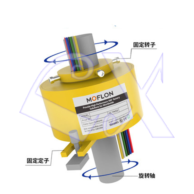 Slide ring rotating conductive collector brush through hole inner diameter 2 4 6 8 12 wire connector Slip contact ring