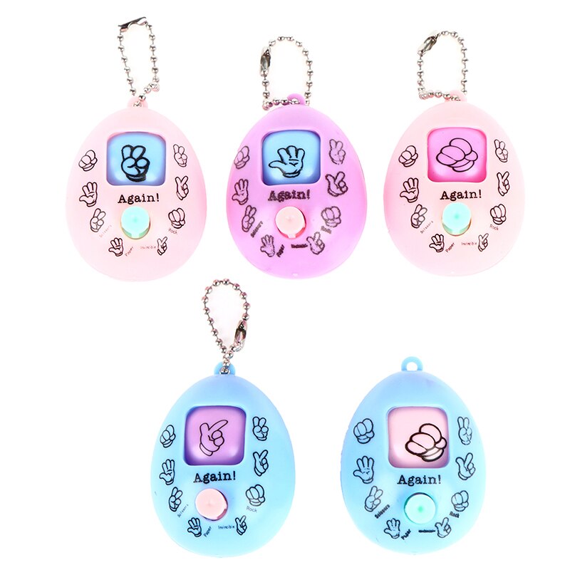5pcs Mini Mora Device Fair Finger-guessing Game Rock Paper Scissors Play Toy Round Egg Delicate and Funny Key Chain Pendant