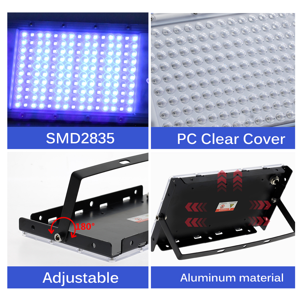 395nm 365nm LED UV Flutlicht 300W Bühne Hintergrundbeleuchtung 220V Wasserdichte Ultrafloilet Lampe Fluoreszierende Party Photocuring lampe