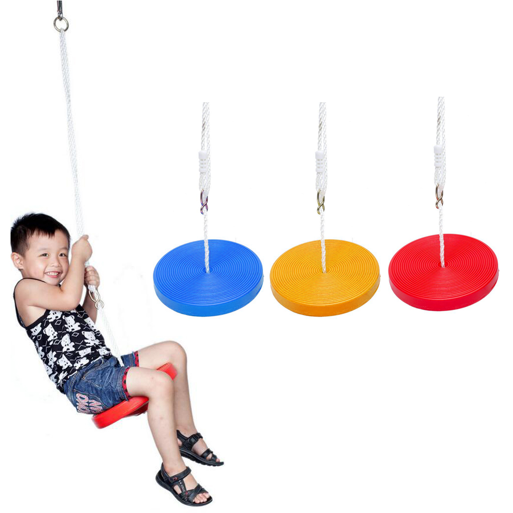 Klimmen Touw Met Platforms En Disc Swing Seat Blauw-Speeltuin Accessoires-3 Kleuren Voor Keuzes (Rood, blauw, Geel)