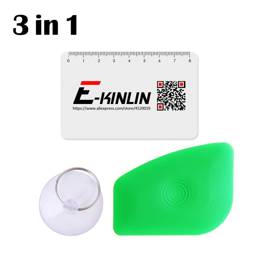 3 In 1 Plastic Demontage Spudger Pry Schop Open Tool Kaart Mobiele Telefoon Tablet Lcd-scherm Sucker Zuignap Opening gereedschap: Green