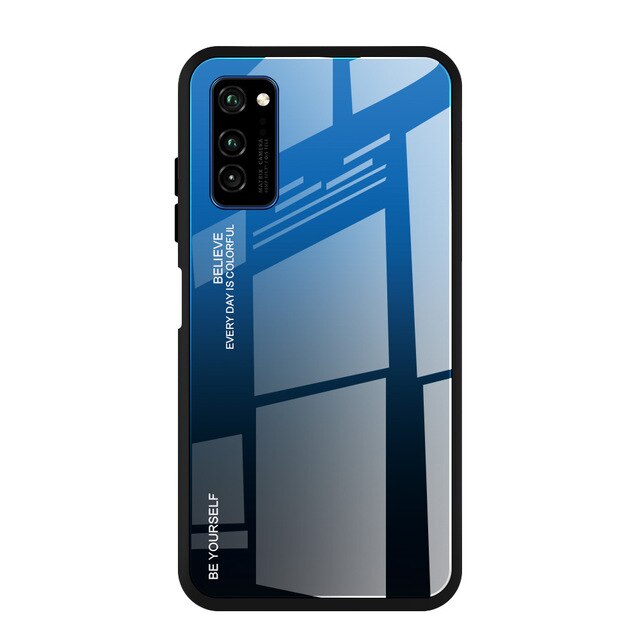 Custodia per telefono in vetro temperato colorato sfumato di lusso per Huawei Honor 8X Honor 8x X8 8X8 Max Pro Honor8 X Cover Case Shell: For Honor 100 / blue black