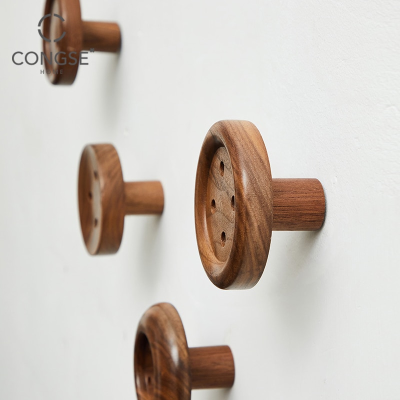 Europe Solid Wood Wall Hanging Coat Rack Bedroom Metope Simple And Easy Saddlebag Frame Button A Hook Clothes Frame