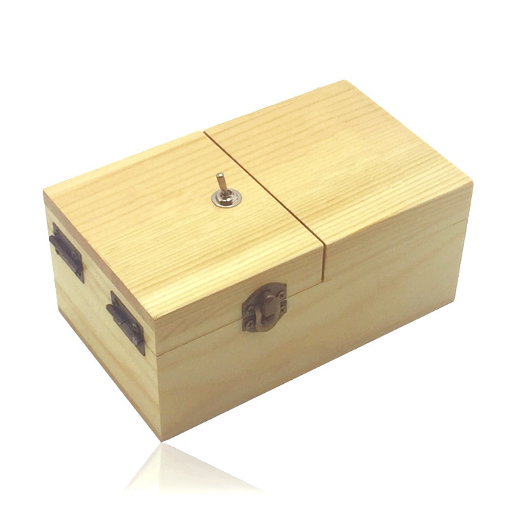Drôle en bois boîte inutile nouveaux jouets exotiques Anti-Stress Gadgets Surprise jouer astuces blagues pratiques jeu pour les amis: Beige 2