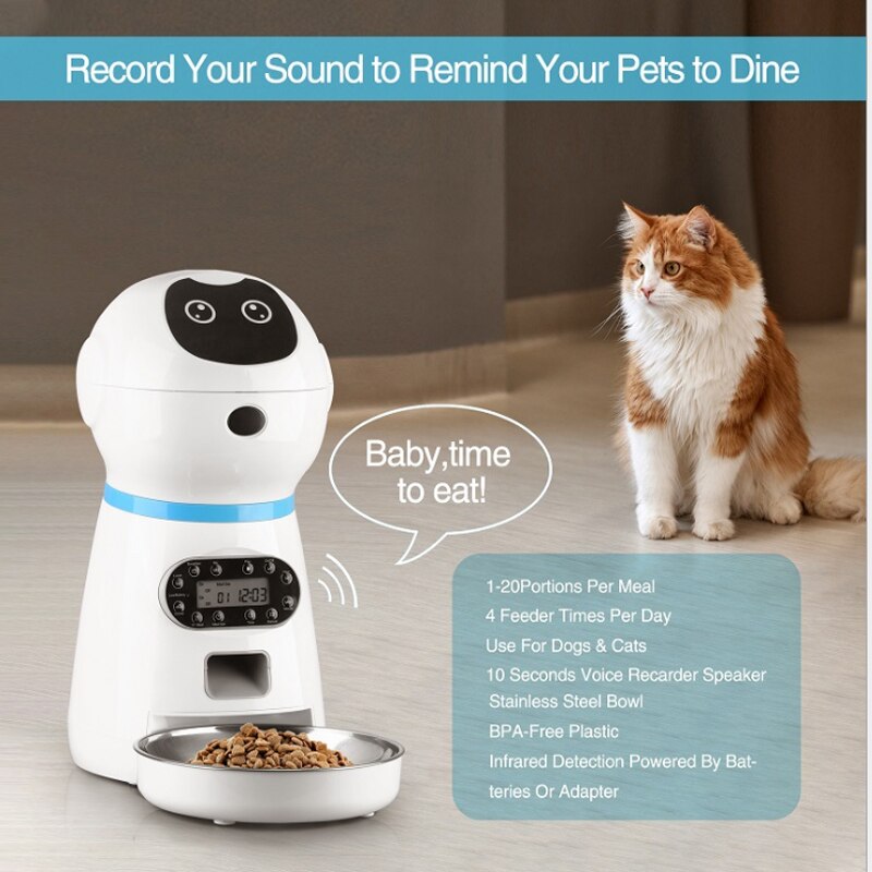 3.5l wifi fjernbetjening app kontrol smart automatisk foderautomat til kæledyr til katte hunde maddispenser timer hunde katte forsyninger foder bowler