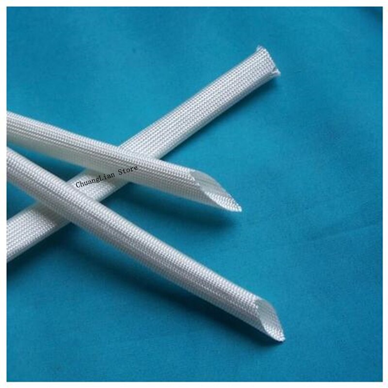 Dia 20m Fiberglass Tube HTG Cable Sleeve Soft Chemical Fiber Glass Wire Wrap Protector Insulation High Temperature Pipe 600Deg