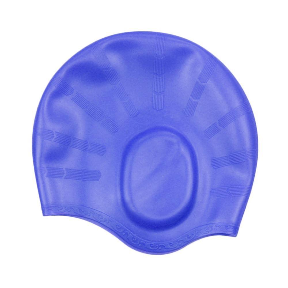 Volwassenen Zwemmen Caps Mannen Vrouwen Lang Haar Waterdichte Grote Natacion Cap Beschermen Duiken Swim Ear Siliconen Zwembad Hoed U9Y3: B