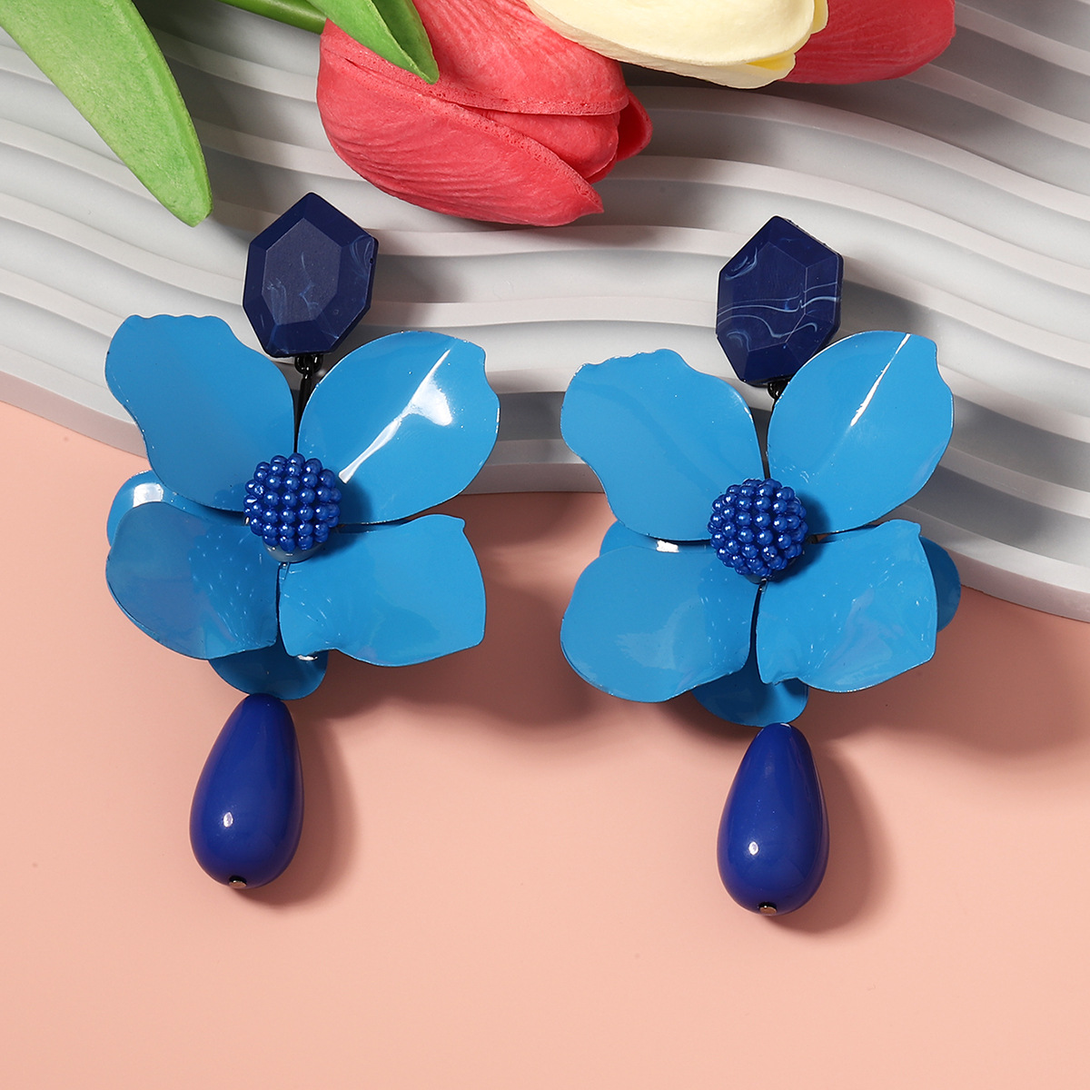 Colorful Trapezoidal Acrylic Earrings Women'S Accessories Simple Earrings: MULTI