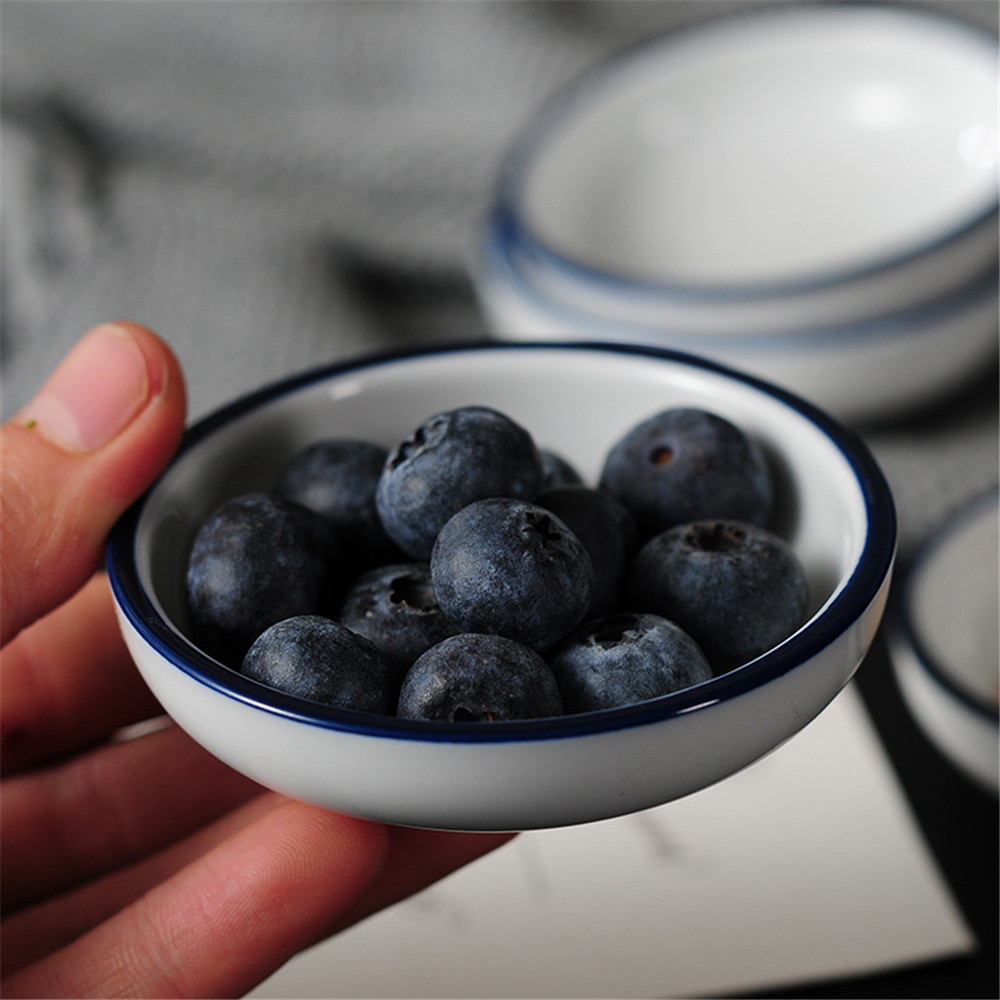 Keramische Plaat Pigmenten Kleine Schotel Saus Zout Azijn Smaak Kruiden Kom Soja Fruit Kruiden Gerechten Ronde Wit Servies