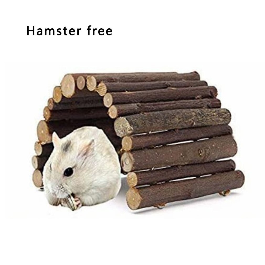 Wooden Bridge Toys for Rat Hamster Hide House Hide in Cave Hide Fence Climb Ladder Pet Wooden Fence Toy