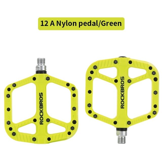 Rockbros ultra-let pedal mountainbike cykelpedaler nylonfiber flerfarvet store fodcykel bærende pedaler cykeldele: 12a- yg
