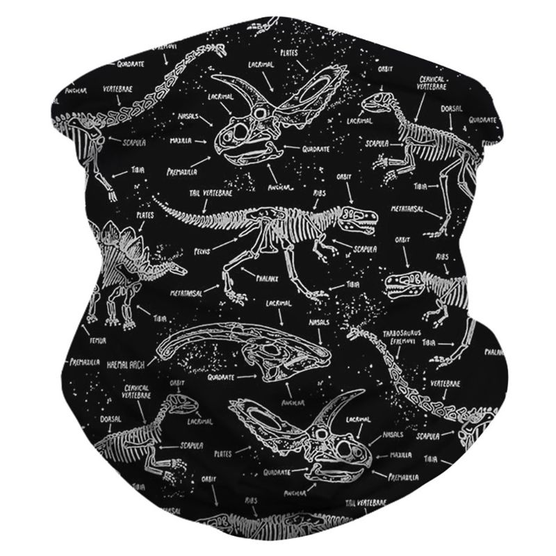 Unisex Magic Bandana Neck Gaiter Tube Dinosaur Fossils Fish Scales Digital Print Motorcycle Multifunctional Face Mask: A