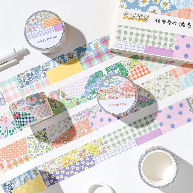 1 Roll Bloemen Washi Tape Decoratie Roll Diy Decoratieve Sticky Paper Masking Tape Zelfklevende Tape Plakboek Doorschijnend Tape