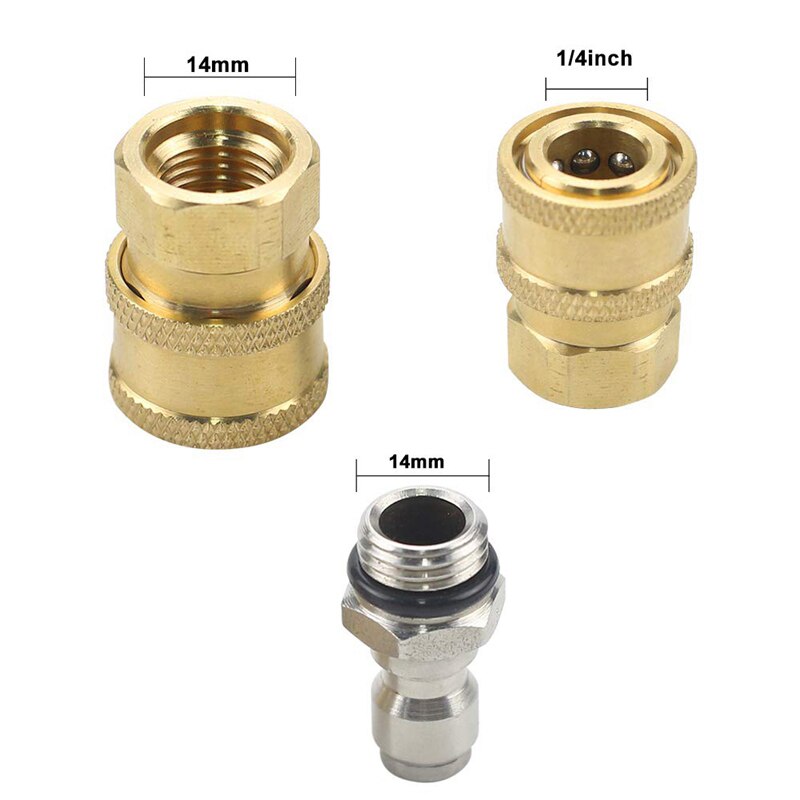 High Pressure Washer 1/4 Inch Quick Connector Adapter Ferrule Kit 10pcs O-rings