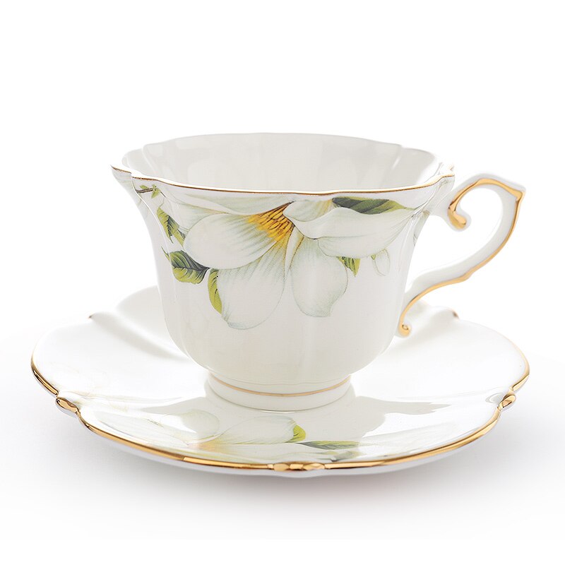 Nordisk blomst te kop sæt knogle porcelæn kopper og underkop guld håndtag tyrkiske kaffekopper xicara redskab kaffekop  ac50bd: Stil 5