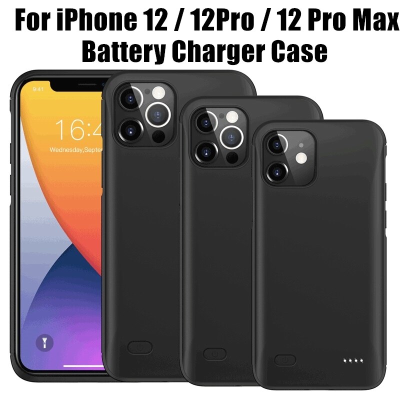 Power Case Voor Iphone 12 Pro Max Batterij Case Power Bank Batterij Lader Case 10000Mah Voor Iphone 12 mini 12 Pro Max
