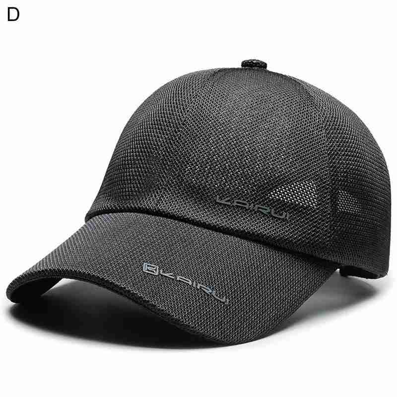 Hoed heren lente en zomer schaduw zonnebrandcrème mesh baseball pet middelbare leeftijd en ouderen buitensport ademende pet: D